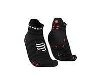 Сверхлегкие беговые носки Pro Racing Socks V4.0 Ultralight Run Low, Black/Red, T4 (44-47)