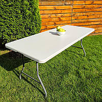 Розкладний стіл для кухні/саду 182х74х74 см. Білий