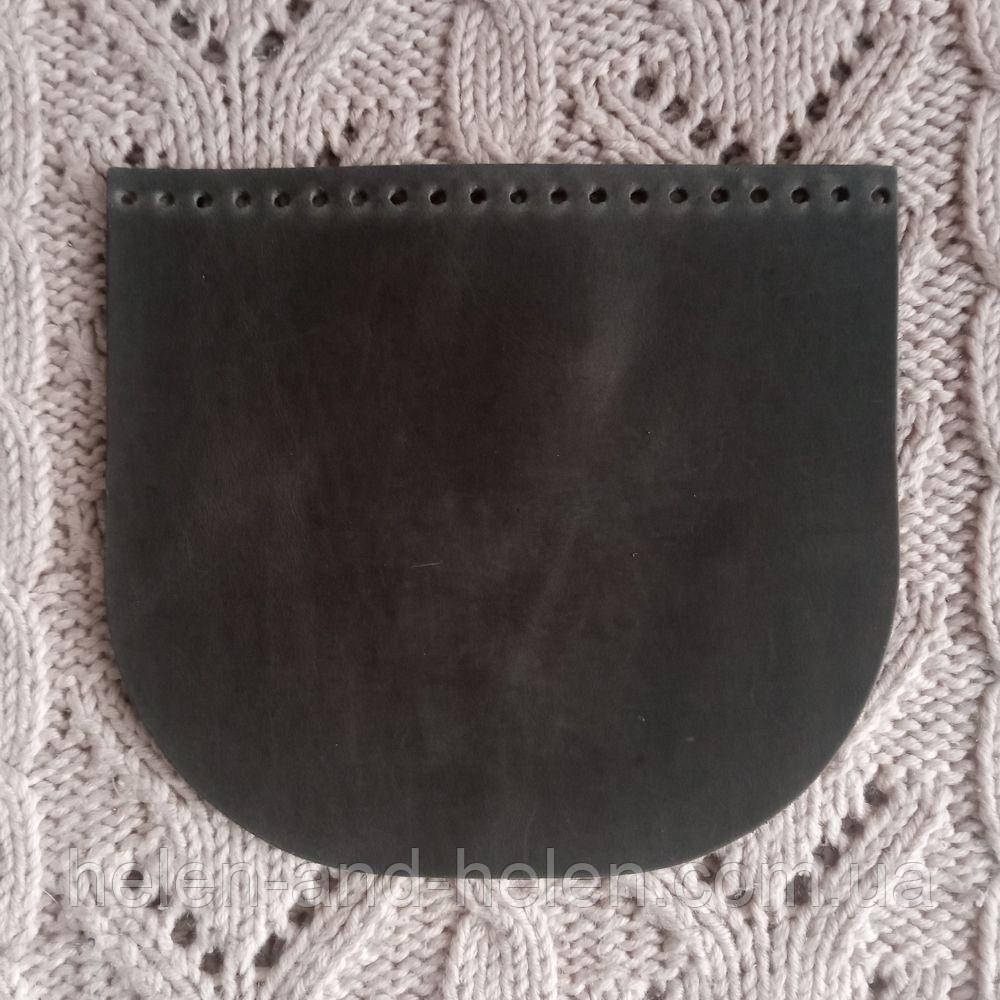 Клапан для в'язаної сумки. Темно-сірий., фото 1
