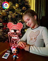 3D светильник ночник с пультом «LOL ЛОЛ 2» 3DTOYSLAMP