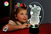 3D светильник ночник с пультом "Свинка Пэппа 2" 3DTOYSLAMP