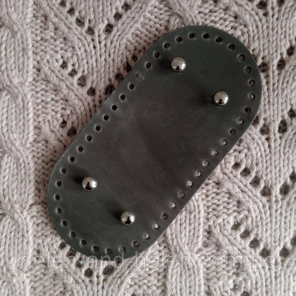 Денце для в'язаних сумок. Темно-сірий, фото 1