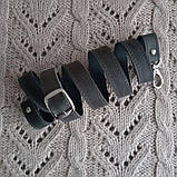 Ремінь для сумок з натуральної шкіри 2,5(2)* 130. Темно-серий, фото 3