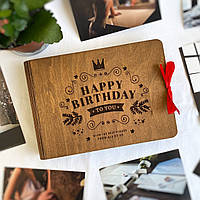 Деревянный фотоальбом на подарок на день рождение "Happy Birthday to you" | Фотоальбом из дерева