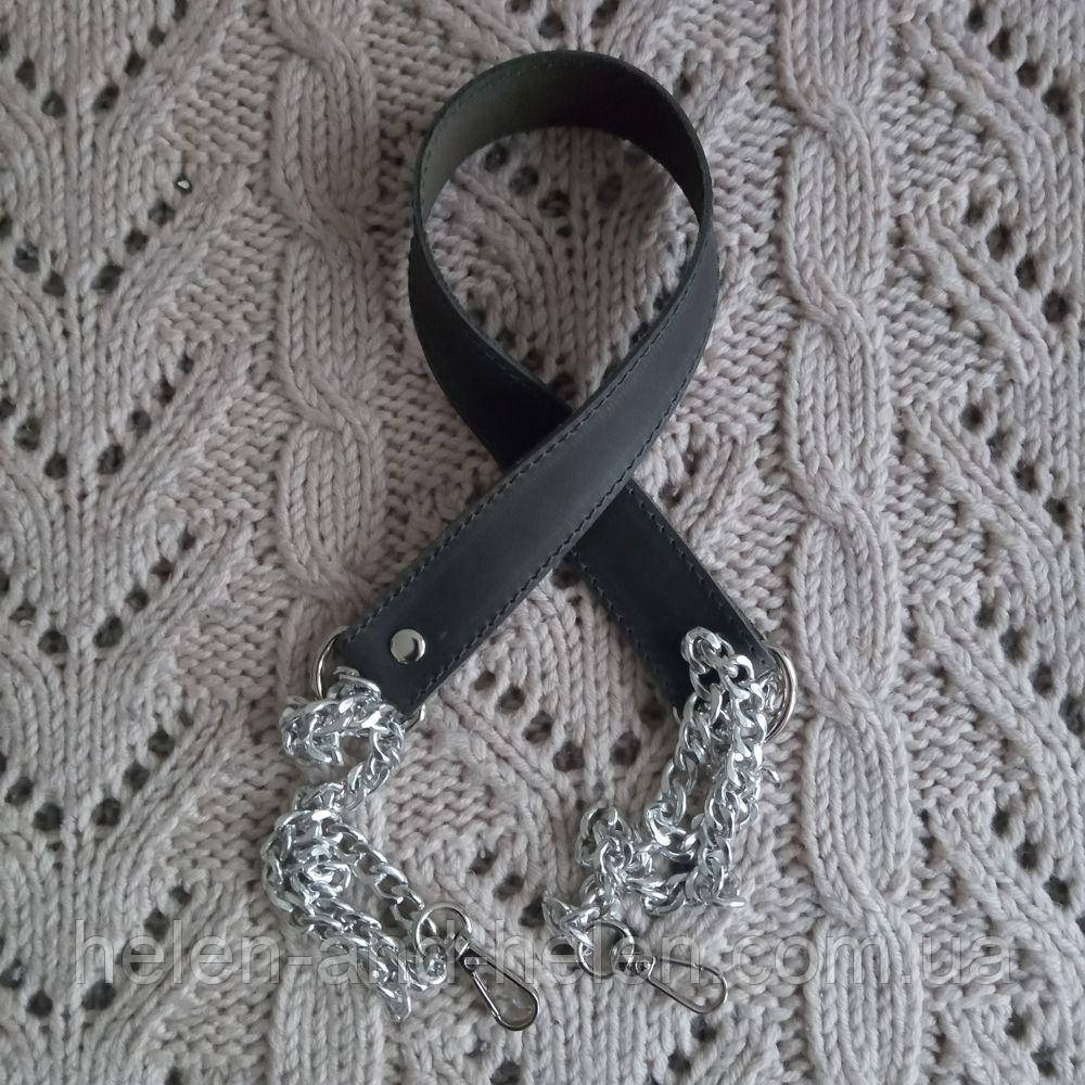 Ручка комбінована на ланцюзі з карабінами. Колір Темно-сірий, фото 1