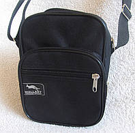 Мужская сумка через плечо esW2661 черная барсетка на пояс 21х16х8см