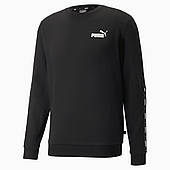 Толстовка чоловіча Puma Ess+ Tape Crew Sweatshirt​ 847384 01 (чорна, бавовна, спортивна, бренд пума)