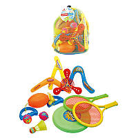 Детский Спортивный набор 6027 (40шт/2) бумеранги, ракетки, т арелка в сумке