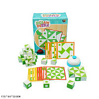 Игра "Головоломка" 33FK-2 (48шт/2)кубики наклейки змейка, карточки-задания, кнопка/звонок, в коробке