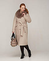 Женское зимнее пальто классика с мехом М-5093