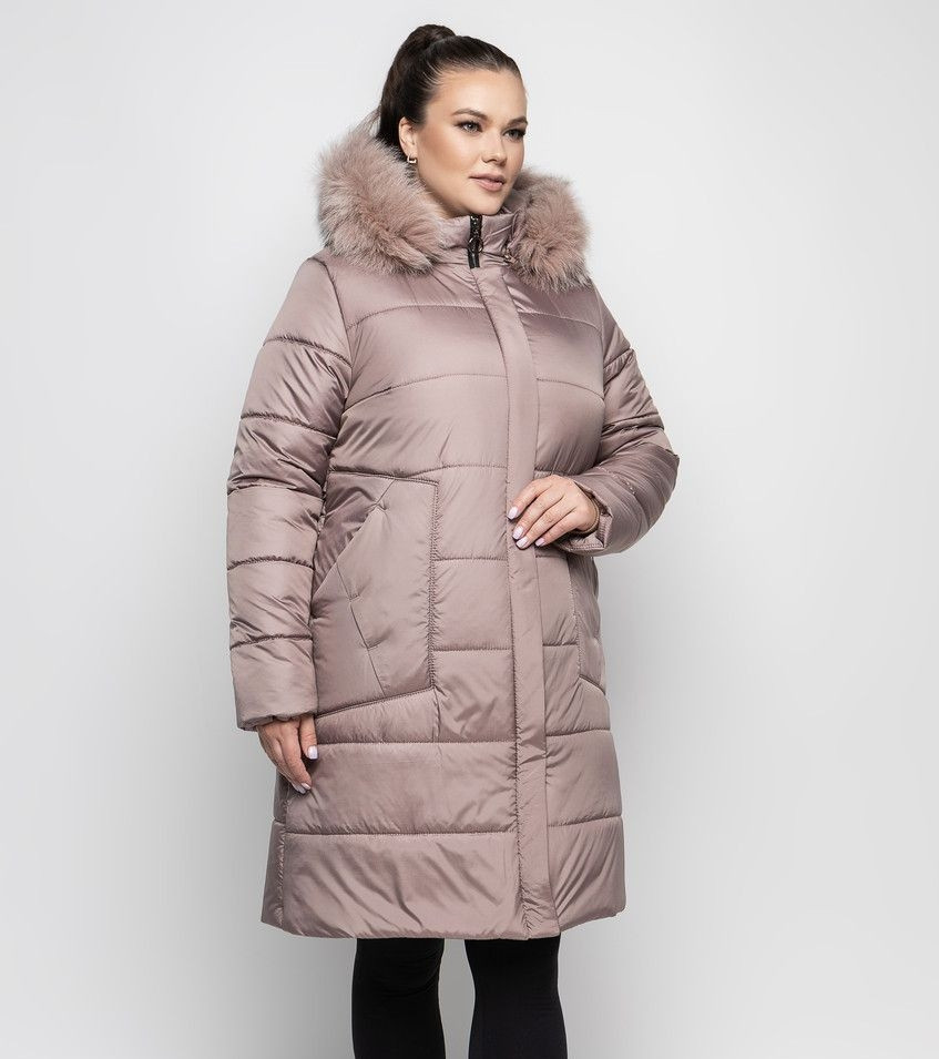 Жіночий пуховик з хутром Li-170, розміри 50-62