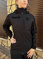 Тактична куртка SOFTSHELL софтшел чорна поліція