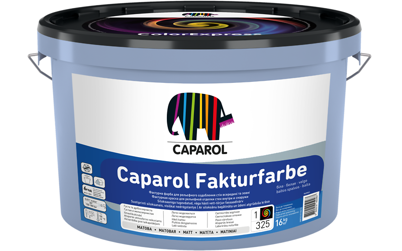 Фарба структурна для зовнішніх і внутрішніх робіт Caparol Fakturfarbe, 16кг