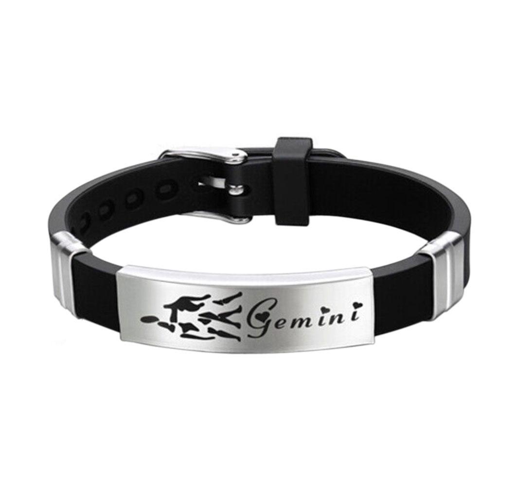 Силіконовий браслет Primo Zodiac - Gemini (Близнюки) - Black, фото 1