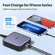 МЗП для швидкої зарядки UGREEN Nexode 200W GaN Desktop Charger 2USB+4Type-C (сірий) CD271, фото 8