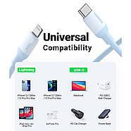 Кабель для зарядки iPhone Type-C на Lightning з чипом MFI UGREEN 20W 3A Silicone Cable 1m (синій) US387, фото 8
