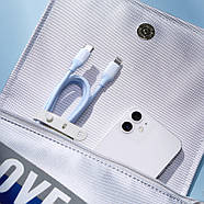 Кабель для зарядки iPhone Type-C на Lightning з чипом MFI UGREEN 20W 3A Silicone Cable 1m (синій) US387, фото 9