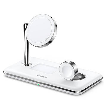 Бездротовий зарядний пристрій 3в1 для iPhone Airpods Apple Watch UGREEN Wireless Charger (білий) CD278