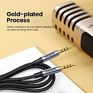 Кабель аудіо Ugreen 3.5mm Male to 3.5mm Male 4-Pole Microphone Audio Audio Aux Cable 2м (сірий) AV183, фото 8