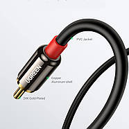 Аудіо кабель UGREEN 3.5 mm Male to 2RCA Male Hi-Fi Cable 3м (чорний) AV116, фото 7