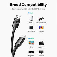 Кабель HDMI 4K Ugreen Male to Male Cable with Braided 5м (чорний) HD119, фото 2