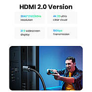 Кабель HDMI 4K Ugreen Male to Male Cable with Braided 5м (чорний) HD119, фото 5