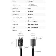 Кабель HDMI 4K Ugreen Male to Male Cable with Braided 5м (чорний) HD119, фото 9