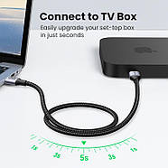 Кабель UGREEN USB-A 3.0 Male to Male AM/AM Aluminum Case Braided Cable 1м (чорний) US373, фото 4