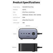 Мережевий зарядний пристрій UGREEN 100W GaN DigiNest Pro Power Strip 1USB+3Type-C+2AC (сірий) CD270, фото 10