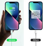 Кабель для зарядки iPhone Type-C на Lightning з чипом MFI UGREEN 20W 3A Silicone Cable 1m (зелений) US387, фото 4