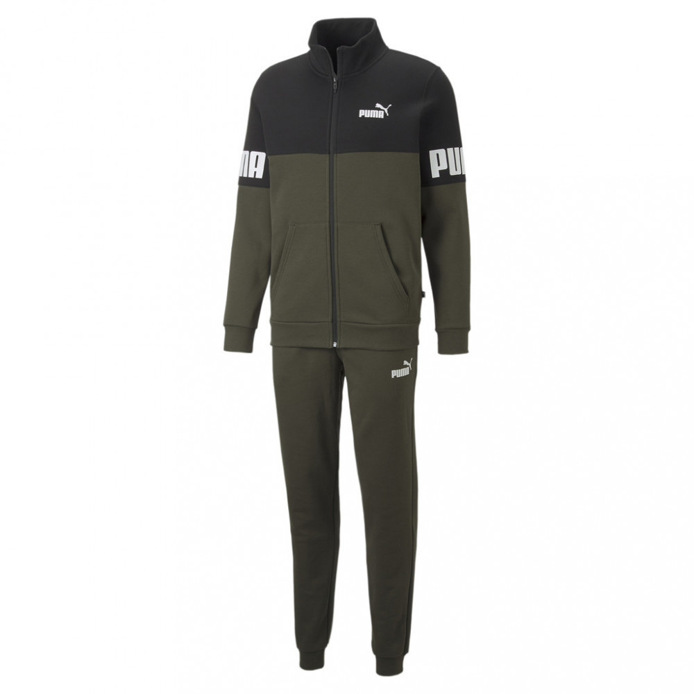 Костюм спортивний чоловічий Puma Power Tracksuit Fleece 670038 70 (хакі, бавовна, теплий, фліс, бренд пума)