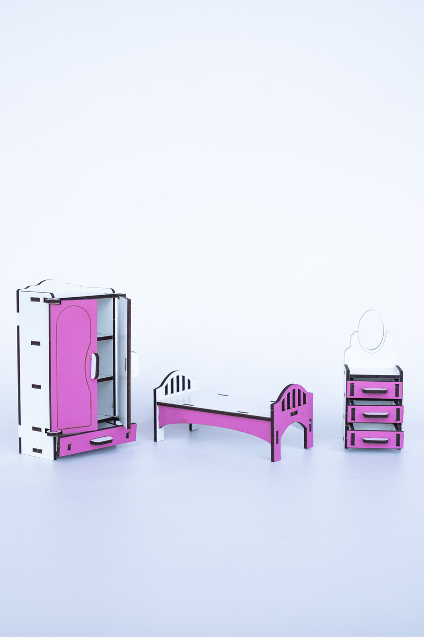 «Спальня» набор кукольной мебели ForestWood для LOL, розовый - фото 7 - id-p1950447333