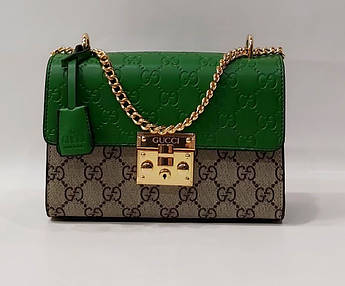 Жіноча сумка Gucci, на ціпку, зелена 931422
