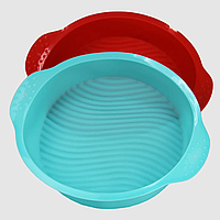 Форма силиконовая для десертов круглая с рифленым дном диаметр 21.5 см