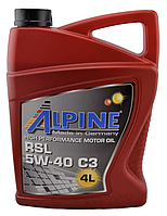 Масло мотрное синт. ALPINE 5W-40 RSL С3 API SN/CF MB-229.51, BMW LL-04 4л