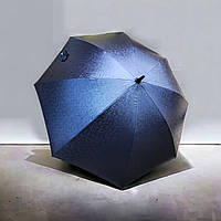 Стильна однотонна парасолька-тростина чоловіча-жіноча Королівський купол, напівавтомат із системою антивітер, синій