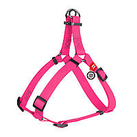Шлея для собак WAUDOG Waterproof, металлическая пряжка-фастекс, розовый, ОГ XS (30-39 см), ширина 15 мм