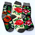 Товсті вовняні жіночі шкарпетки "Троянди та маки" р.35-39