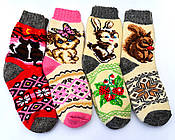 Товсті вовняні жіночі шкарпетки "Зимові звірятка" р.35-39