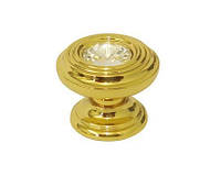 Ручка-кнопка с кристаллом EST9952-100 глянцевое золото Ø=30 мм