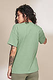 Стильна трикотажна футболка для вагітних та годування MUSE зелена, фото 6