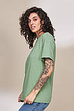 Стильна трикотажна футболка для вагітних та годування MUSE зелена, фото 7