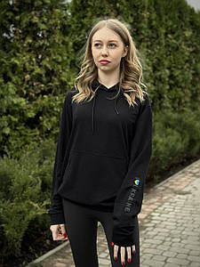 Жіночий демісезонний худі I Love Ukraine чорний (двонитка)