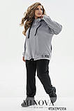 Спортивний жіночий костюм No2356-Сірий-Чорний, фото 2