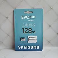 Карта пам'яті, флешка, Samsung Plus EVO 128GB microSD +адаптер U3 A2 V30 class 10 Для камер, дронів, телефонів