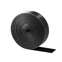 Нейлонова стяжка на липучці Ugreen 5м ширина 20мм органайзер для кабелів (чорний) LP124