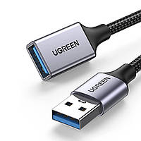 Кабель удлинитель USB 3.0 UGREEN Male to Female Extension Cable Aluminum Case 0.5м (черный) US115