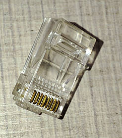Конектор раз'ем RJ45 RJ-45 LAN GIGABIT Cat5 Cat5e Cat6 позолота 6шт