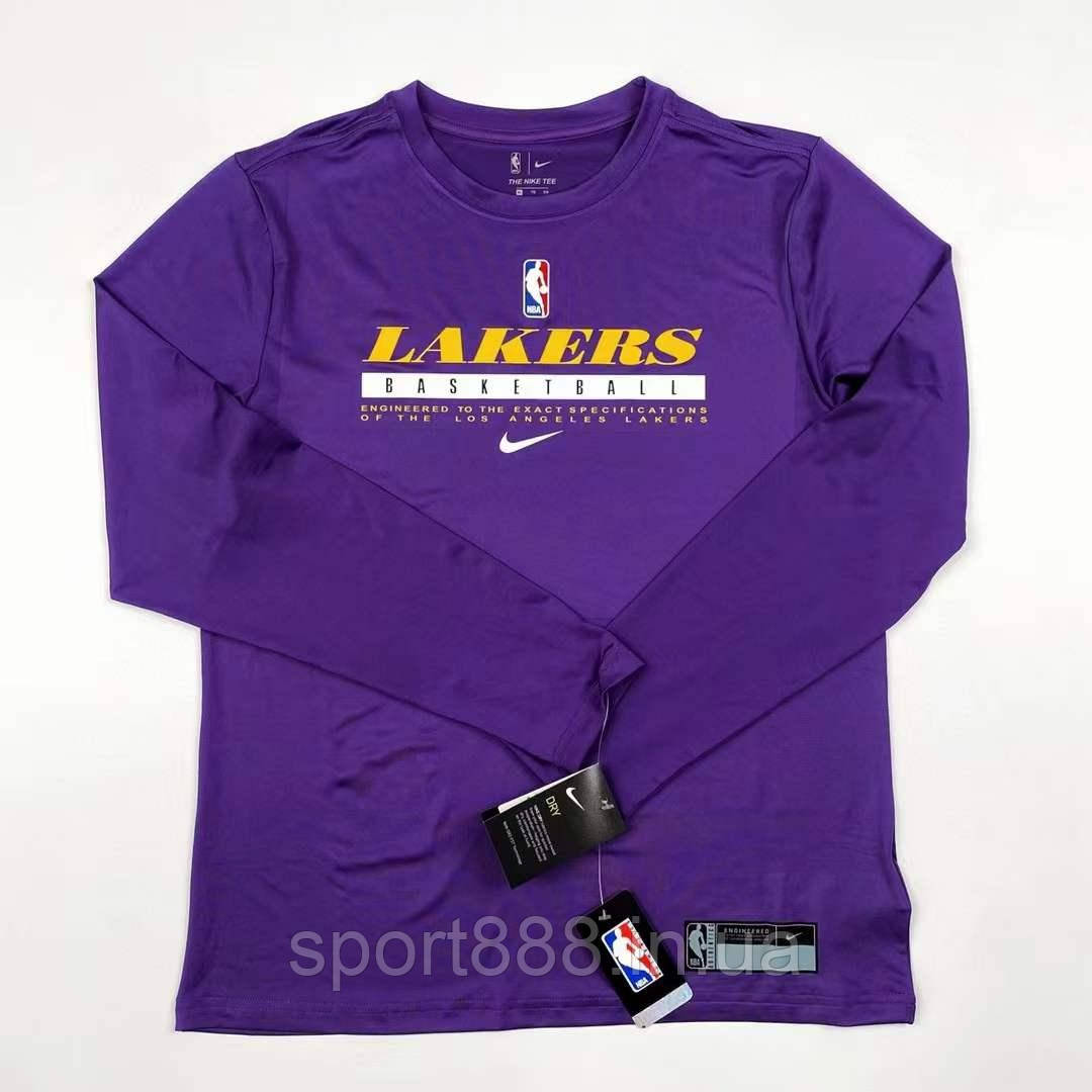 Тренувальний лонгслів фіолетовий Лейкерс Dri-Fit НБА Nike Lakers NBA Футболка з довгим рукавом