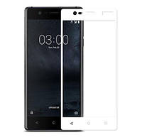 Full Cover защитное стекло для Nokia 3 - White